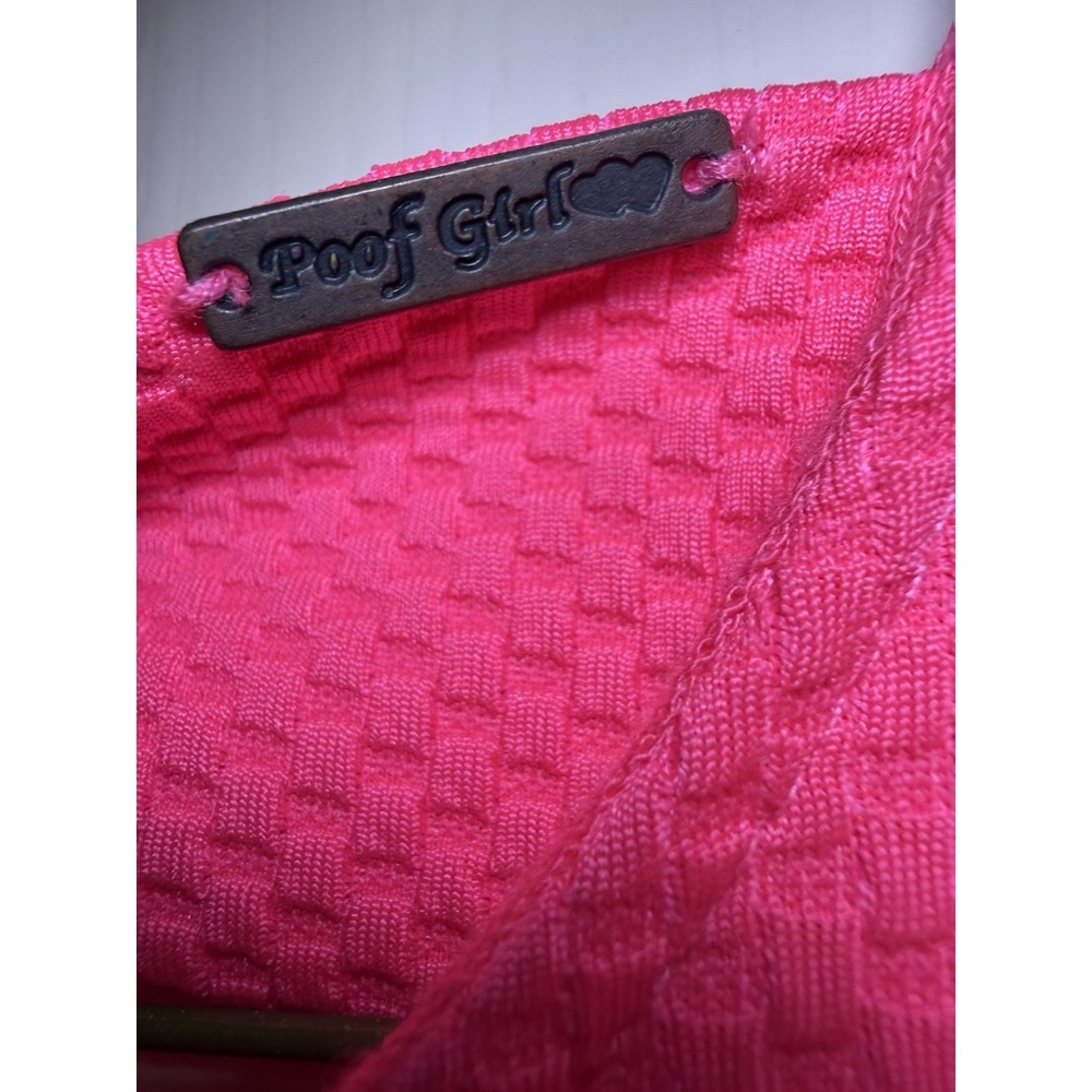 Poof! Girls Size Small Hot Pink Textured Fit & Flare Party Dress Sleeveless Fun - Picture 14 of 14